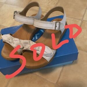 Stride Rite Girls White Sandals with Bow Velcro Kid Shoes 13